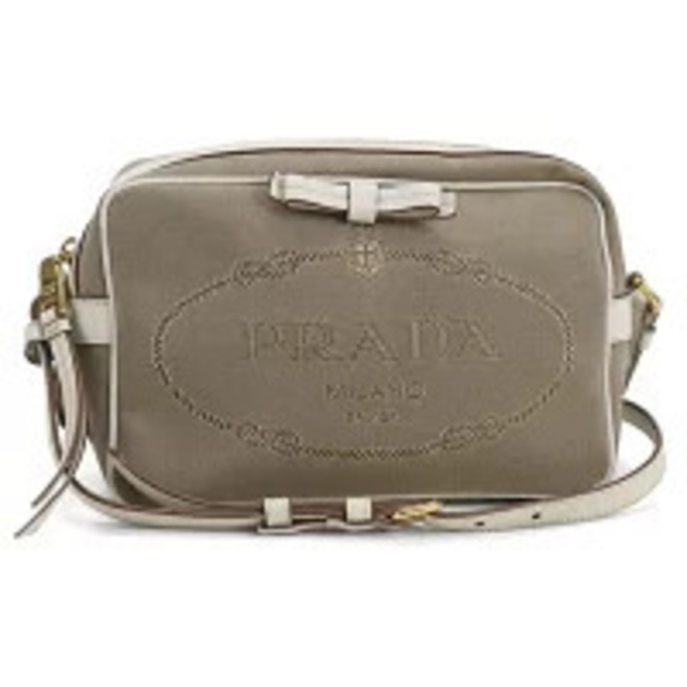 Prada Tessuto Crossbody Bag Jacquard Beige Cream
